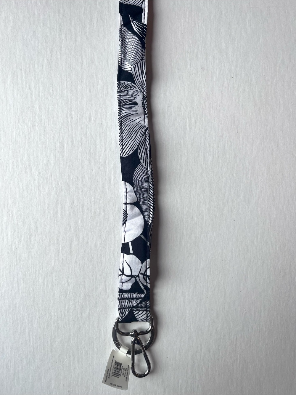 Vera Bradley Women’s Black and White Floral Wide Lanyard in Bedford Blooms NWT